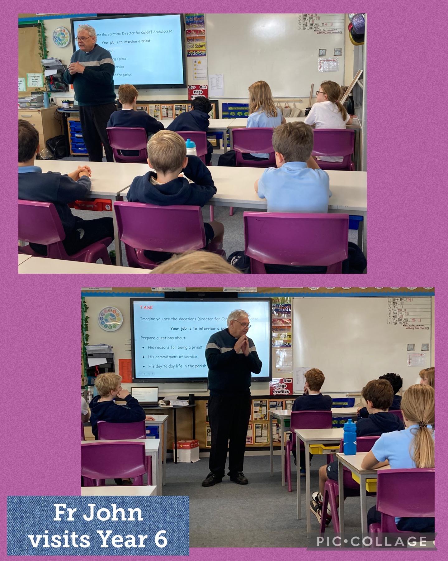 Canon John from St Teilo's visited Year 6 to tell us about his vocation